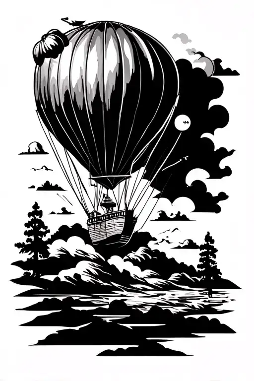 Hot Air Balloon Forearm Tattoo That Includes The New Mexican Zia Symbol