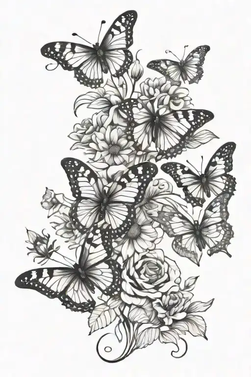 Butterflies And Flowers