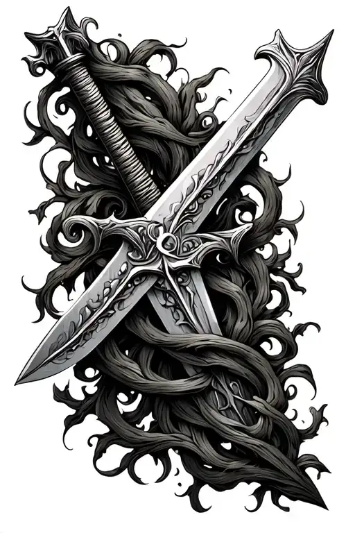 Christian Sword Wrapped With Vines