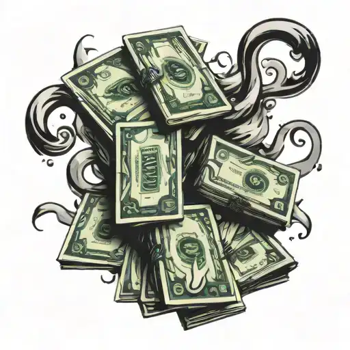 A Stack Of Cash Intertwined With Smoke Tendrils