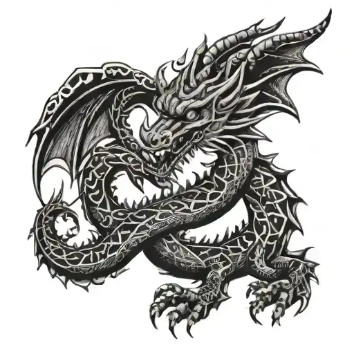 Aztec Fire Dragon Wrapped