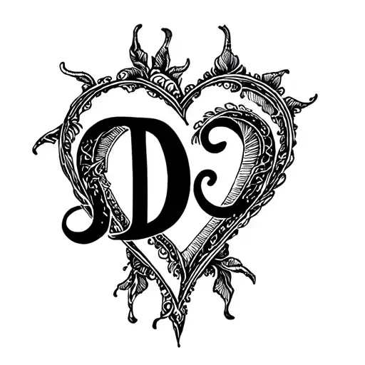 A Heart With An D And And C