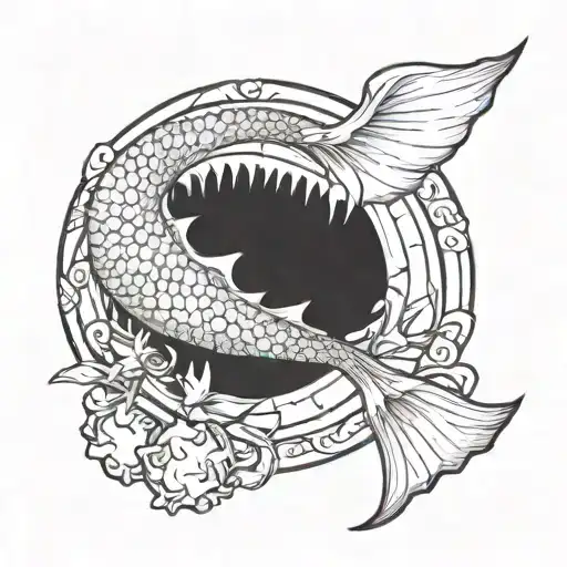 Mermaid Tail On A T-rex Fossils Body