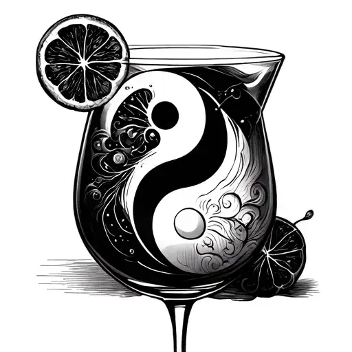 Yin And Yang Cocktail Glass