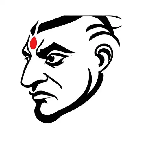 Hanuman Half Face Tattoo Design