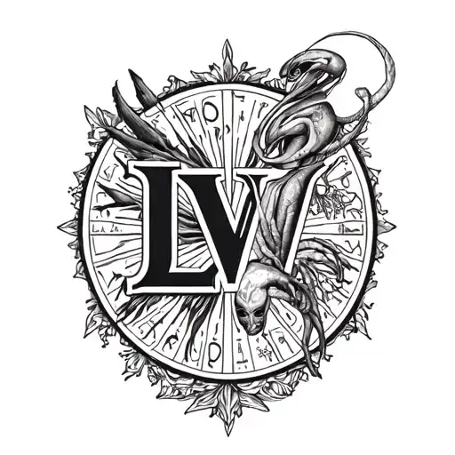 Zodiac Sign Gemini And Cancer With Letters Lv Symbols