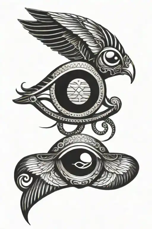 Scarab Beetle Flying Center Eye Of Ra And Eye Of Horus Beside