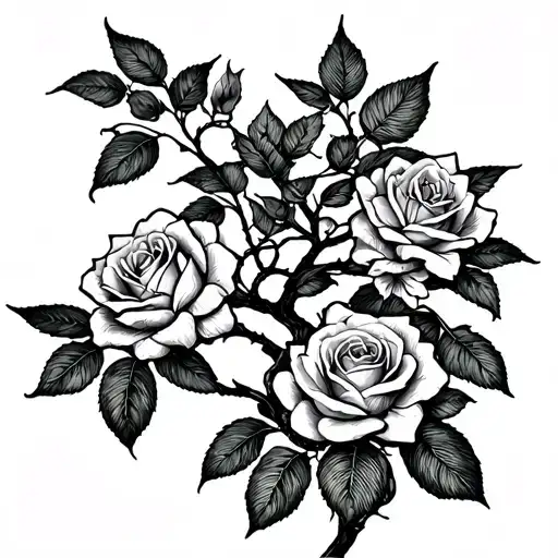 Willow Tree And Roses