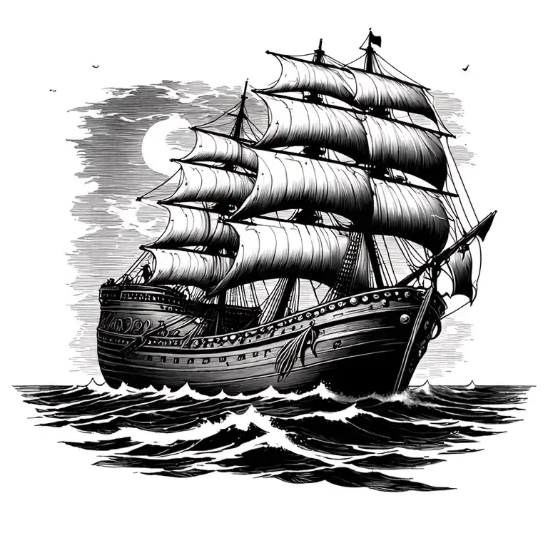 Black Pearl Ship Sailing