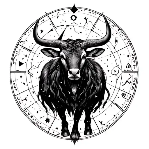 Zodiac Taurus Sign With Constellation