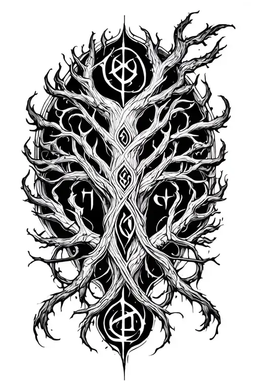 Ikdrasil With Runes