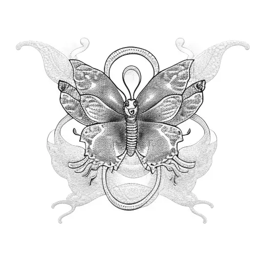 Snake With Butterflies On It