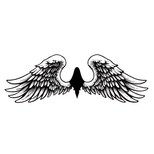 Angel Wings Above Knee Cap Horizontal