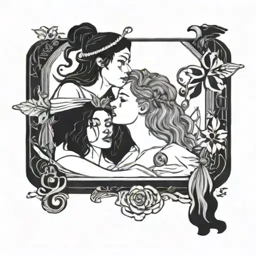 Tarot Card With Two Women Kissing
