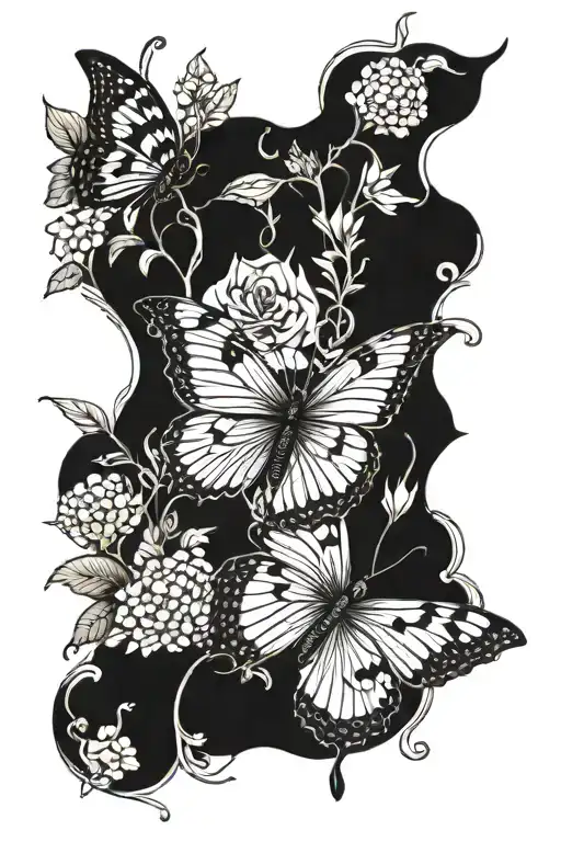 Butterfly And Botanicals Surrounding