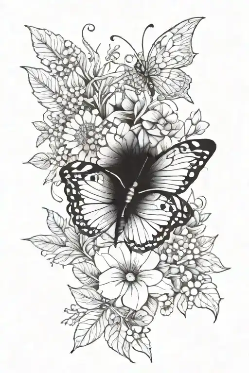Intricate Butterfly Amidst Wild Garden