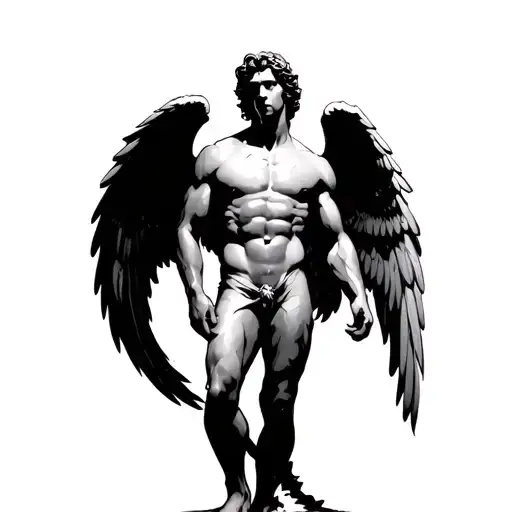 Angel Muscular Man With Wings