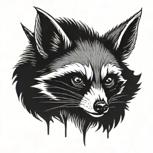 Raccoon With Horns And Devil Wings
