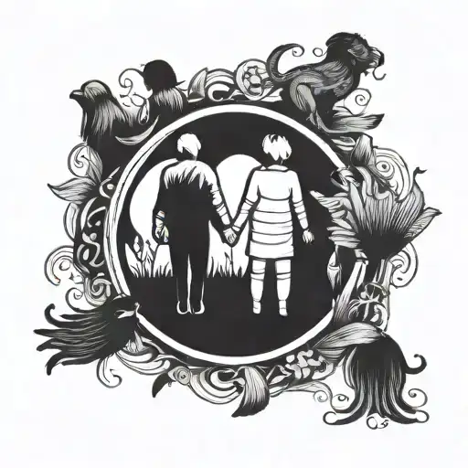 Family Members Holding Hands In A Circle