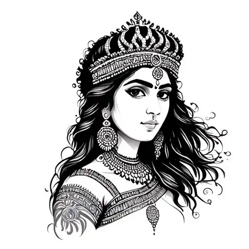 Indian Woman With Crown