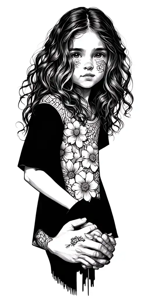 Daughter Holding Hands Picking