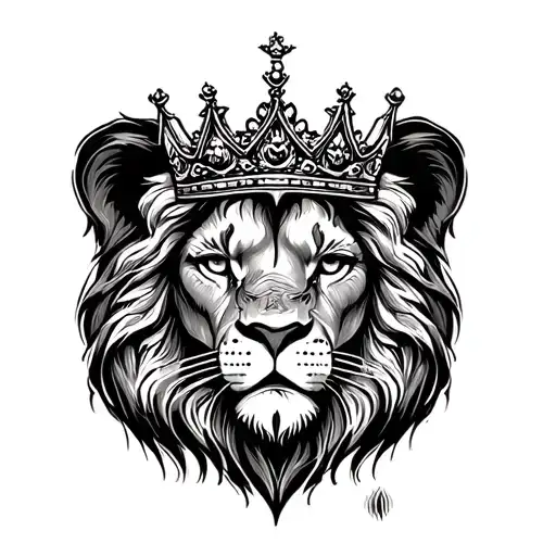 Lion Head With Crown Finger Print As Nose Ring