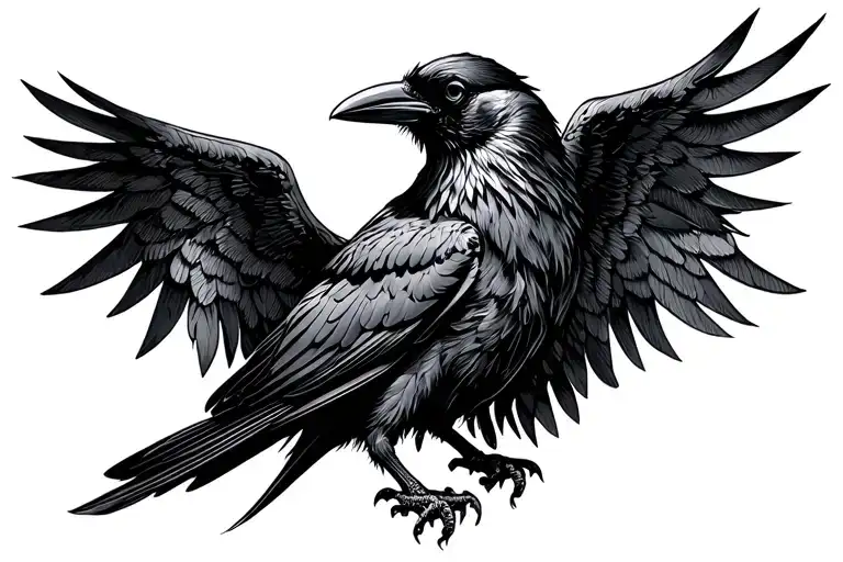 Crow With Wings