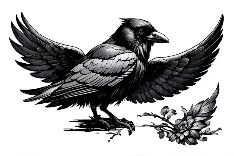 Crow With Wings