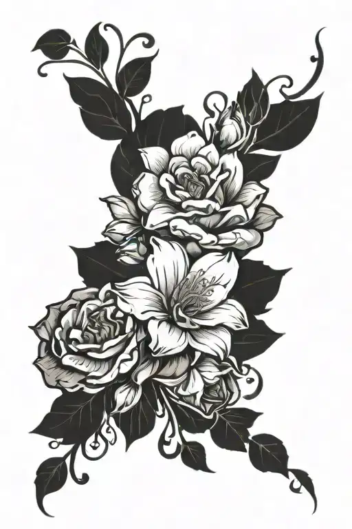 Names Around The Arm With Flowers Growing