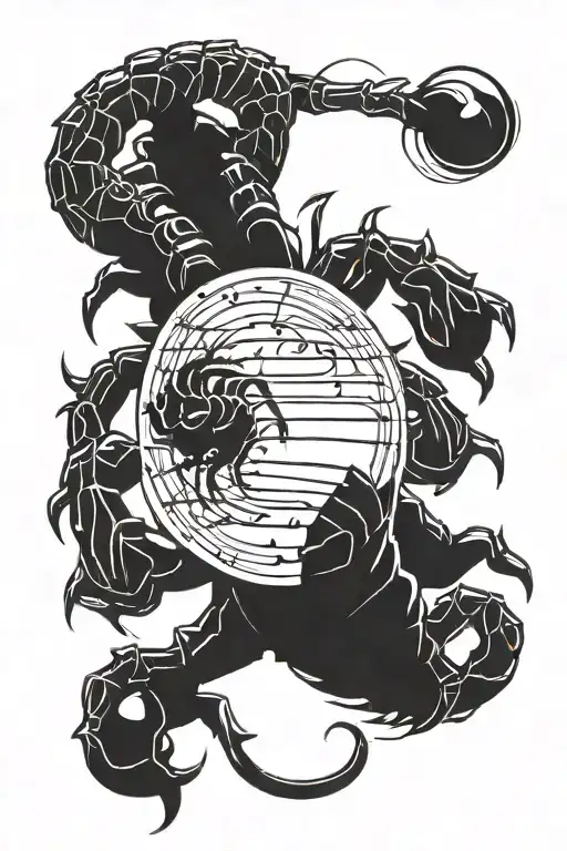 Meaningful Scorpion Zodiac Tattoo Design Incorporating Musical Notes