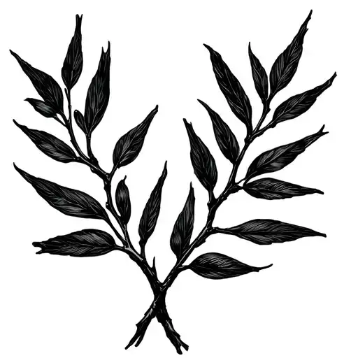 Olive Branch With Thorns Intertwined Wrapped Loosely