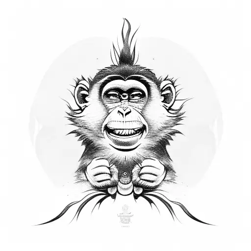 Monkey Playing With A Bug