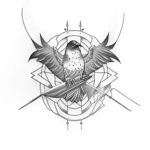 Raven Sit On A Sword