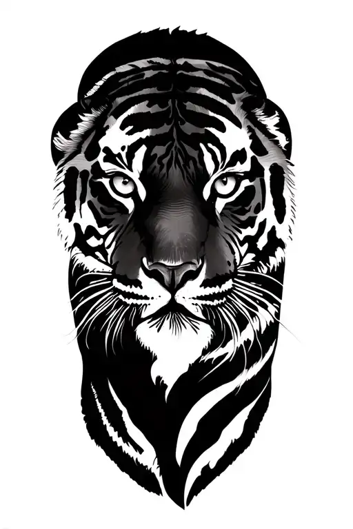 Tiger Surrounded Hide Inside The Bush