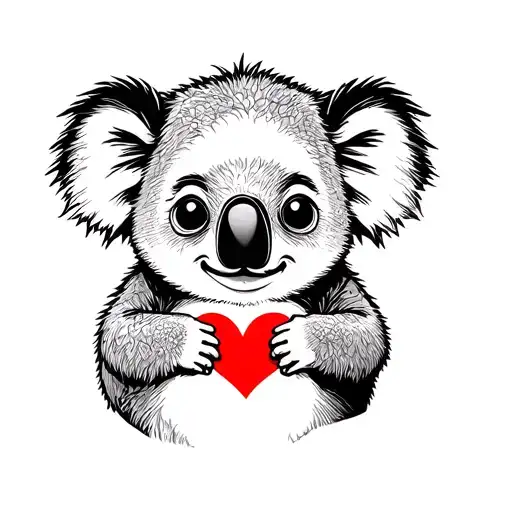 Koala Holding A Heart