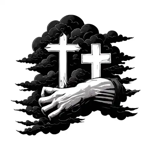 Crosses By The Wrist With Dark Clouds