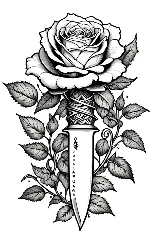 Knife Morping Rose Wrapped