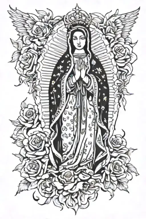 Virgin Of Guadalupe With Angels