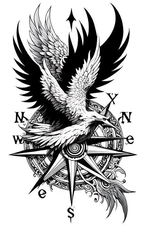 Phoenix And Compass Intertwined