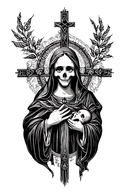 Blessed Virgin And Death And Cross