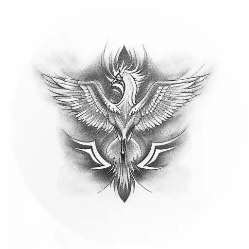 An Hourglass Merged With A Phoenix