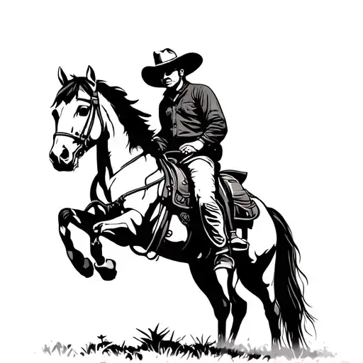 Cowboy Riding A Horse