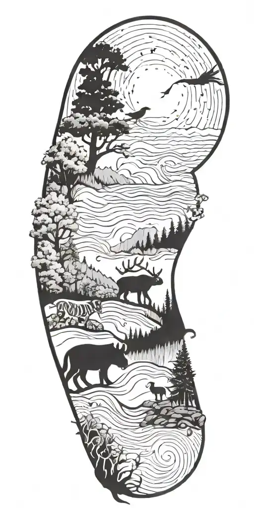 Nature Elements With Animals