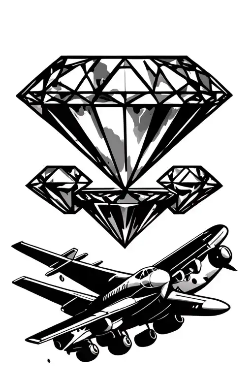 Diamond And Airplane Flying