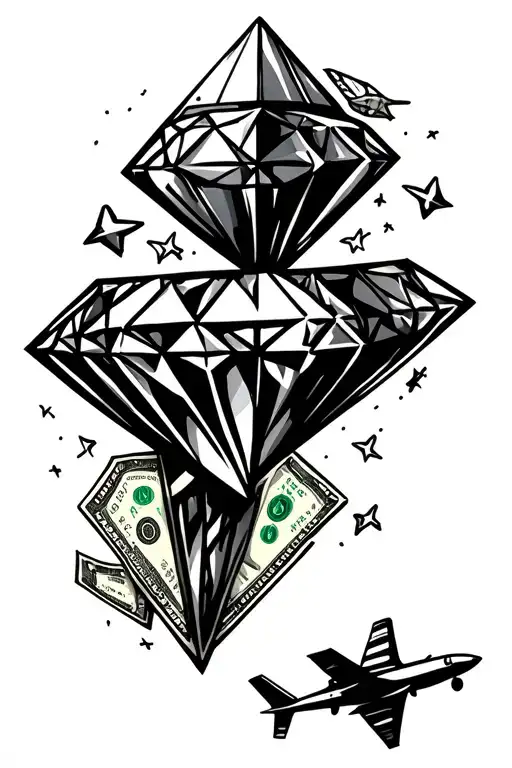 Diamond Money And Airplane Flying