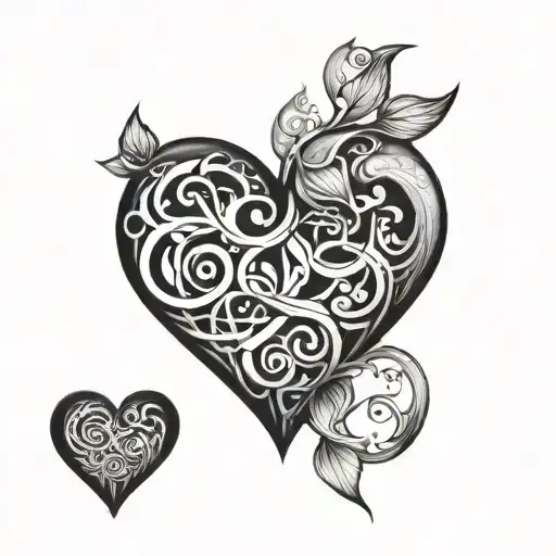 Big Heart And Little Heart Intertwined