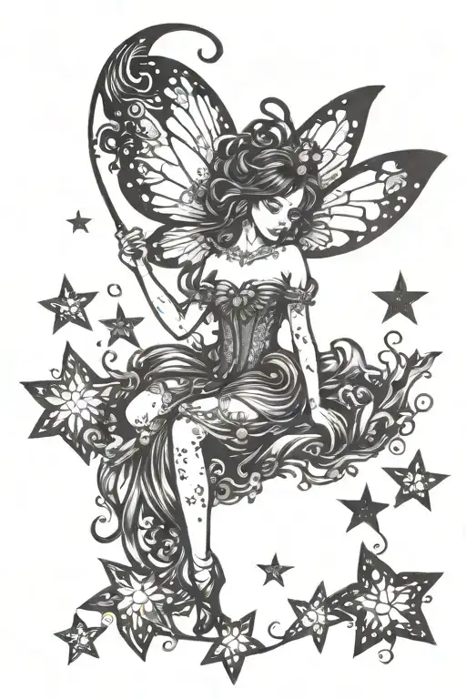 Fairy Surrounded By Small Stars
