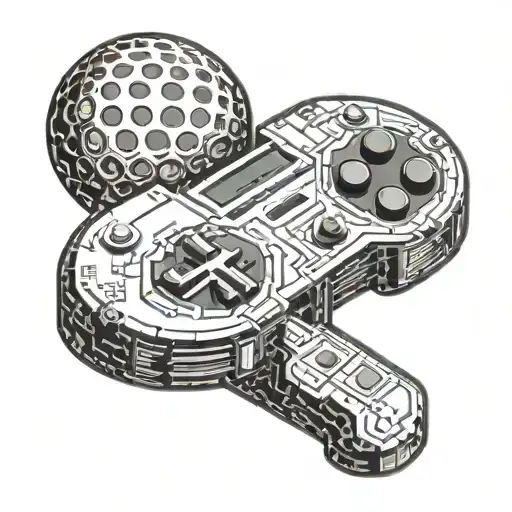 A Golf Ball Morphing Into A Pixelated Video Game Controller