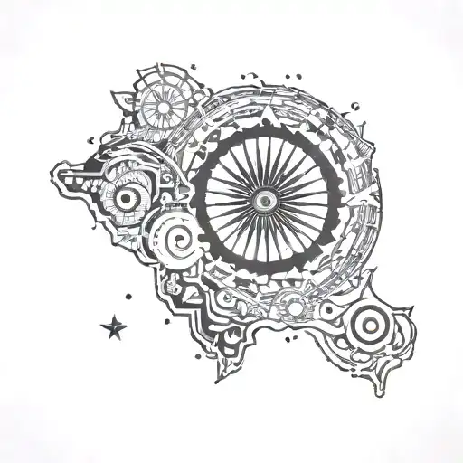 Indian Flag Incorporated Into A Stylized Map Of India