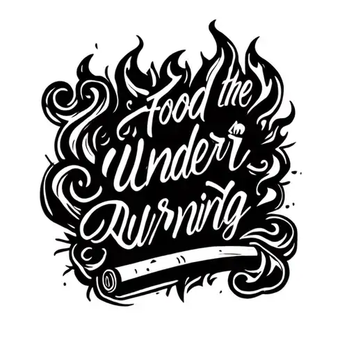 Food Text Under The Burning Cigarette